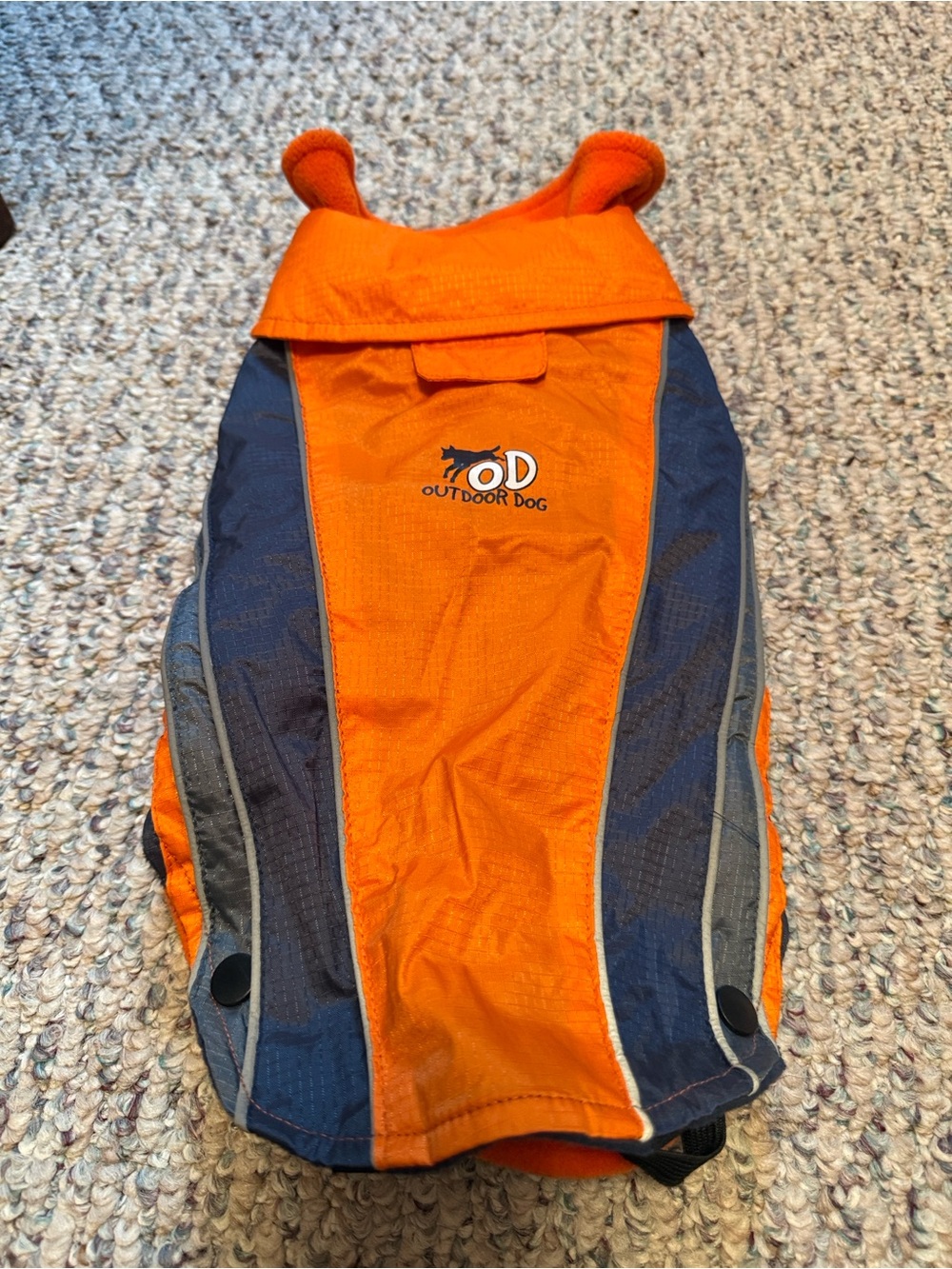 2 in 1 Orange & Navy Dog Jacket